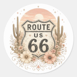 Sage und Rose Highway-Emblem Runder Aufkleber