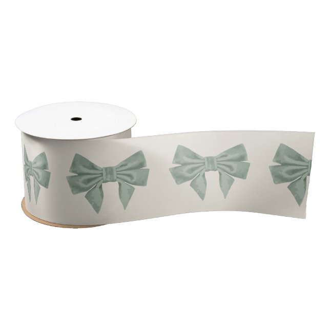 Sage Velvet Bowdesign Satinband (Spule)