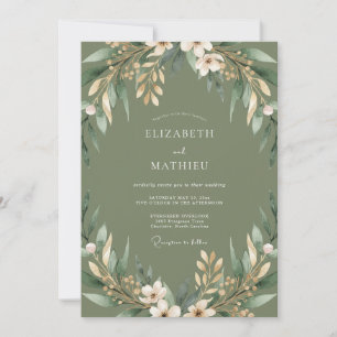 Sage Verdant Flourish Hochzeit Einladung
