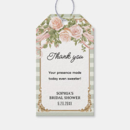 Sage Vintage Blush Floral Bridal Shower Geschenkanhänger