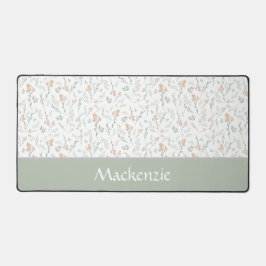 Sage Watercolor Wildflower Floral Custom Name Schreibtischunterlage