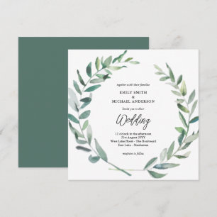 Sage Wedding Invitation Modern Olive Blätter Einladung