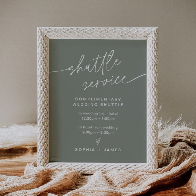 SAGE Wedding Shuttle Service Sign Poster (Von Creator hochgeladen)