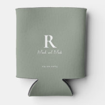 Sage & White Monogram und Couple Names Wedding