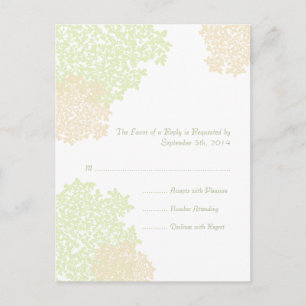 Sage & White Queen Anne's Lace Wedding RSVP Einladungspostkarte
