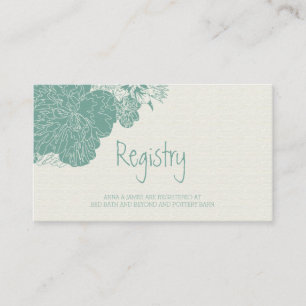 Sage & White Sketched Floral Wedding Card Begleitkarte