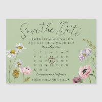 Sage Wild Blume Hochzeitskalender Save the Date