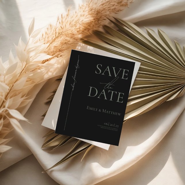 Sage wo ewig schwarz Save the Date beginnt Ankündigungspostkarte (Von Creator hochgeladen)