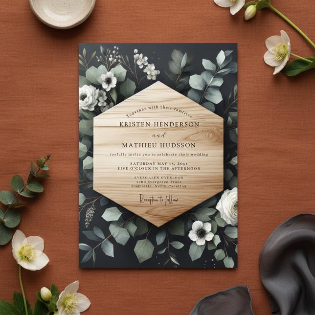 Sage Woodland Bloom Wedding Einladung (Von Creator hochgeladen)