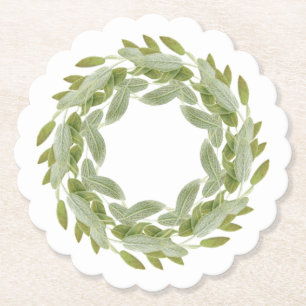 SAGE WREATH Rund-Papier Untersetzer