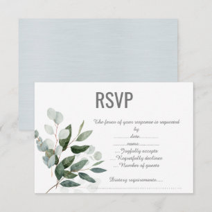SAGE-ZWEIG WEISSE ANTWORTKARTE RSVP KARTE