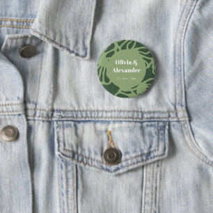 Sagegrün abstraktes Korallen-Blumen nahtloses Must Button