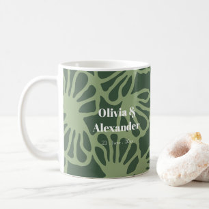 Sagegrün abstraktes Korallen-Blumen nahtloses Must Kaffeetasse