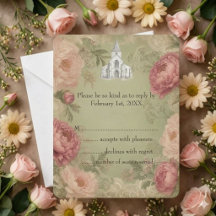 Sagegrün, Floral- und Spitzen-Antwortkarte