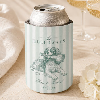 Sagegrün gestreifte King Cavalier Champagner Hochz Dosenkühler