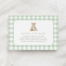 Sagegrün Gingham Teddybär Bücher für Baby