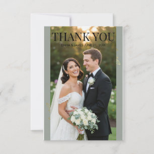 Sagegrün Gold Botanische Hochzeit Dankeskarte