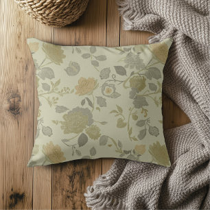 Sagegrün Oliven Gold Grau Moderne Farmhouse Blumen Kissen