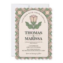 Sagegrün und rosa Art Nouveau Floral Hochzeit