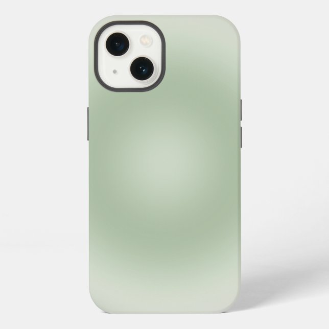 Sagegrün-Verlaufs-Aura iPhone Hülle (Rückseite)