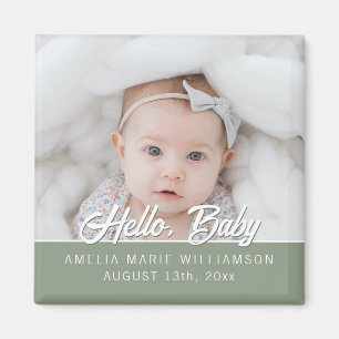 Sagegrün zeitgenössischer Hello Baby Magnet