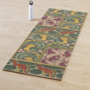 Sagegrüne Art Nouveau Wiedehopf Schmetterling Kuns Yogamatte