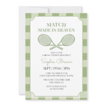 Sagegrüne Gingham-Tennis-Brautparty