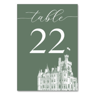 Sagegrüne Vintage-Schloss-Hochzeit am Traumziel Tischnummer