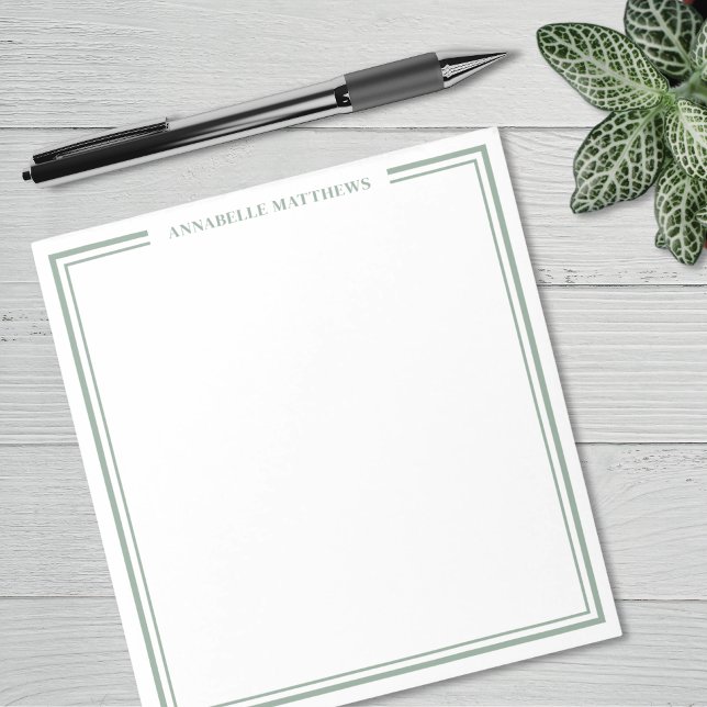 Sagegrünes Monogramm Notizblock (Sage Green Monogram Notepad )