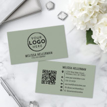 Sagegrünes professionelles Logo QR-Code