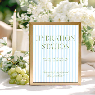 Sagegrünes und blaues Streifen-Hydrationsstationen