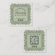 Sagegrünes Vintage-Ornament-Rahmen-Salon-Social-Me