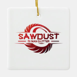 Sägemehl ist ein Mensch-Glitzer-Holzbauer Keramikornament