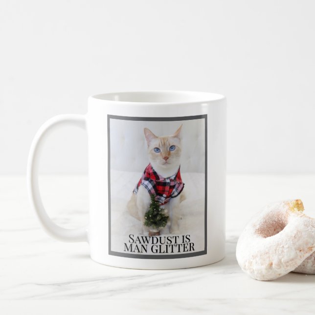 Sägemehl ist menschlicher Glitzer Niedliche Lumber Kaffeetasse (Mit Donut)