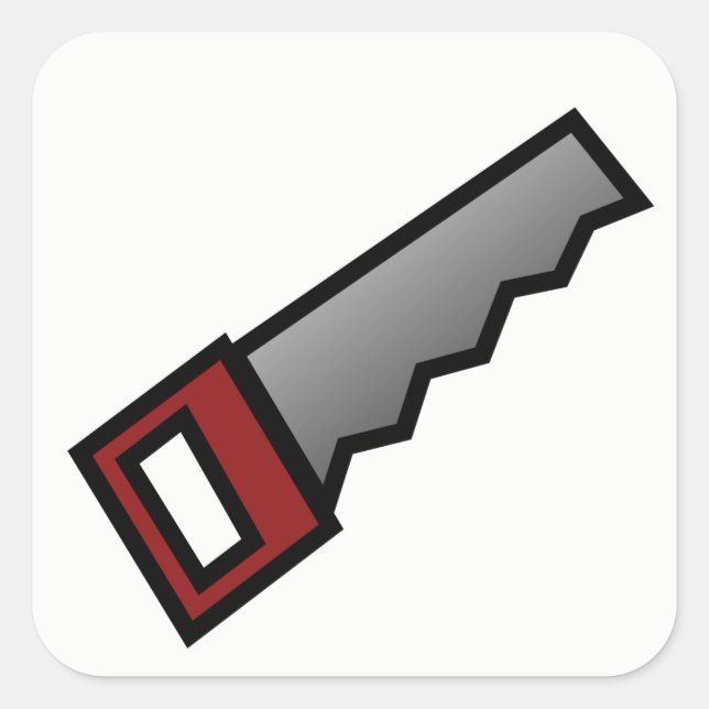 sägen quadratischer aufkleber (Vorderseite)