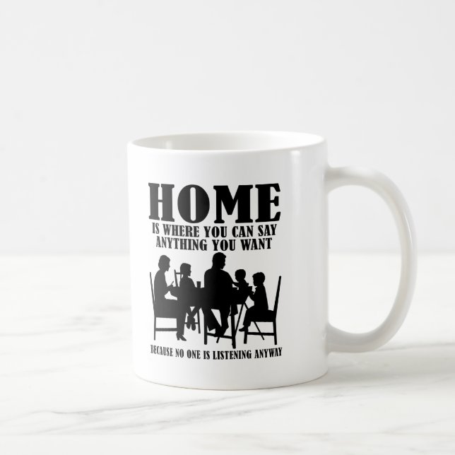 Sagen Sie alles bei Zuhause Funny Mug Kaffeetasse (Rechts)