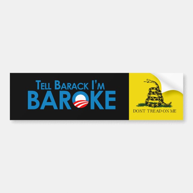 Sagen Sie Barack Im Baroke Autoaufkleber (Vorne)
