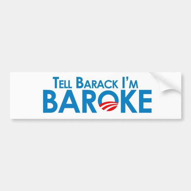 Sagen Sie Barack Im Baroke Autoaufkleber (Vorne)