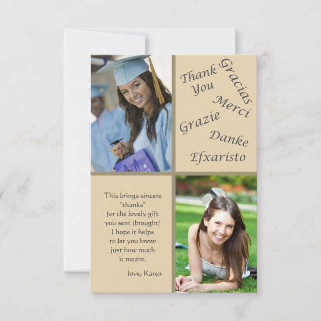 Sagen Sie, dass Dank-Foto Ihnen Anmerkungen dankt Dankeskarte (Vorderseite)