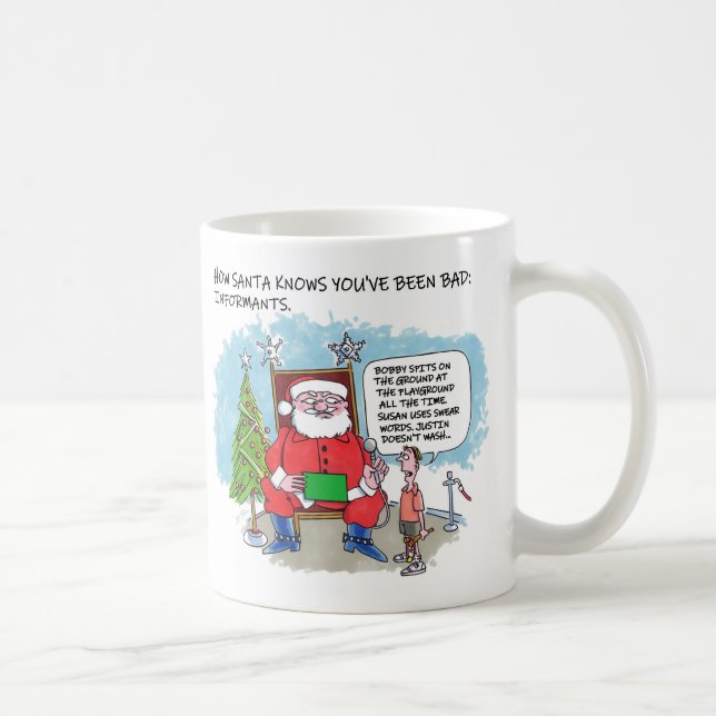 Sagen Sie dem Weihnachtsmann links Tasse (Rechts)
