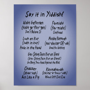 Sagen Sie es im Yiddish Plakat