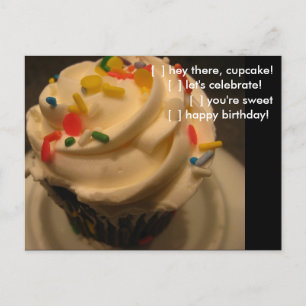 Sagen Sie es mit einer Cupcake Postkarte