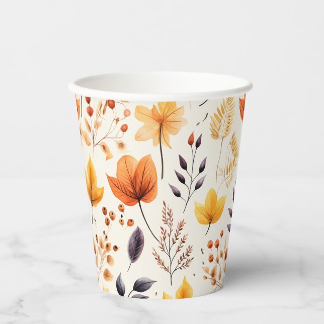 Sagen Sie es mit Herbstlauben 2 - Papierbecher (Vorderseite)