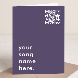 Sagen Sie es mit Musik   Lila QR Code Streamable S Karte