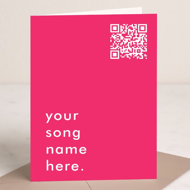 Sagen Sie es mit Musik | Rosa QR Code Streamable S Karte (Von Creator hochgeladen)