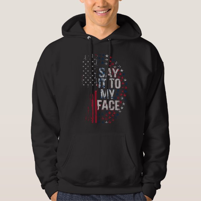 Sagen Sie es zu meinem Gesicht Kamala Harris 2024- Hoodie (Vorderseite)