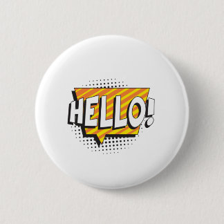 Sagen Sie "HELLO" im Retro-Pop-Stil Button