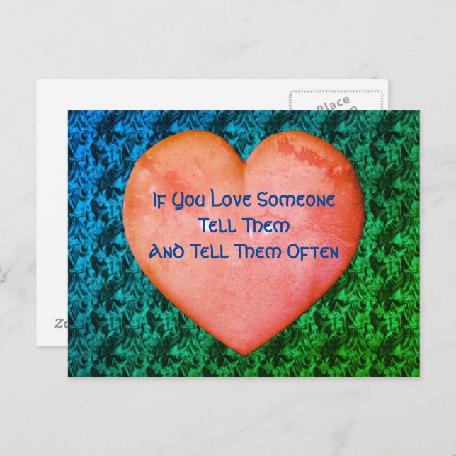 Sagen Sie ihnen, dass Sie sie Liebe rosa Herz Abst Postkarte (Vorne/Hinten)