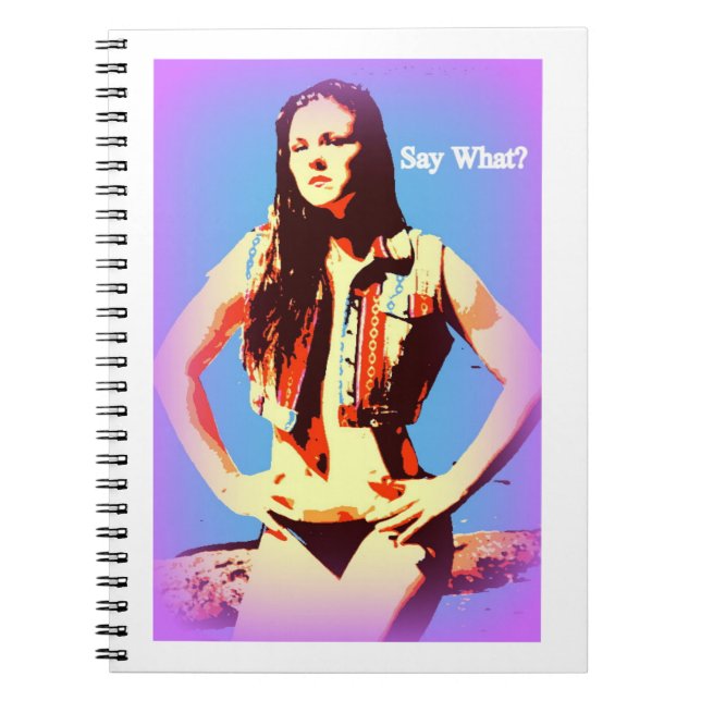 sagen, was Bikini-Girl-Notebook Notizblock (Vorderseite)