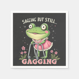 Sagend, aber immer noch gagend Funny Mütter Day Fr Serviette